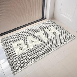Oval Microfiber Bath <b>Mat</b> With Rubber Backing <b>Anti</b> <b>Slip</b> Teal Color Minimalist Design For Bathroom Floor - Product Image 1