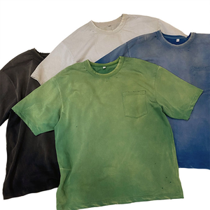 เสื้อยืดวินเทจผ้าคอตตอนสำหรับผู้ชายเสื้อล้างหินแบบไม่เป็นกรดเสื้อยืดโอเวอร์ไซส์ลายโลโก้ออกแบบได้ตามต้องการ - Product Image 1