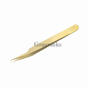 แหนบต่อขนตาสแตนเลสสีทองแบบพรีเมี่ยมเครื่องมือแต่งหน้าเพื่อความงาม - Product Image 3