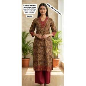 Ensemble de kurta en coton pur lourd tendance indien pakistanais dans un design indien traditionnel prêt à porter ensembles de kurti indiens pakistanais - Product Image 1