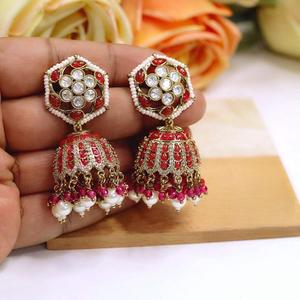 ต่างหูประดับเพชร CZ คุณภาพสูง ดีไซน์โดดเด่น ชุบทอง สำหรับงานแต่งงานและงานปาร์ตี้ สำหรับผู้หญิงและเด็กผู้หญิง - Product Image 2