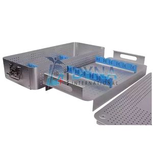 Calidad Premium 540*250*100mm bandeja quirúrgica caja de esterilización aluminio acero inoxidable Manual fuente de alimentación conjunto de instrumentos - Product Image 1
