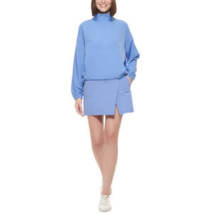 Calvin Klein Gonna-Pantalone da Donna Comoda con Elastico in Vita, Taglia Grande, Viola, Lunghezza al Ginocchio, in Seta Lavorata a Maglia, Stile Casual con Logo Stampato - Product Image 1