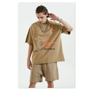 2026 New Fashion Heavy Vintage T-<b>shirt</b> 100% Cotton Blank <b>Men's</b> T-<b>shirt</b> Summer 260Grams Solid Color <b>Men's</b> T-<b>shirt</b> - Product Image 4