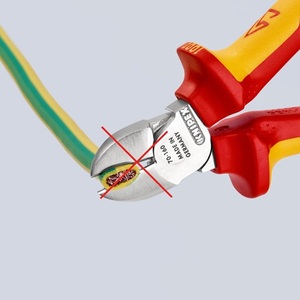 Cisaille latérale KNIPEX 160 mm avec œillet de fixation, poignée multi-composants VDE pour couteau utilitaire - Product Image 5
