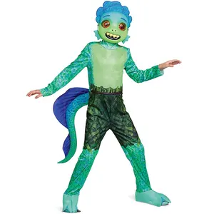 Fashion Halloween Anime Cosplay Costume Kids Monster Cosplay Suit Luca Costumes with Mask