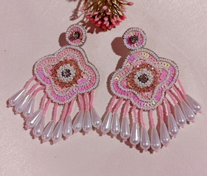 Pendientes de cuentas de semillas bordados a mano de la mejor calidad 2025, joyería de moda duradera en forma de árbol, Pendientes colgantes - Product Image 2