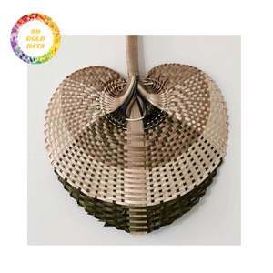 Vietnamese Vintage Style Hand Folding Fan Bulk with Fabric Sleeve - Product Image 5