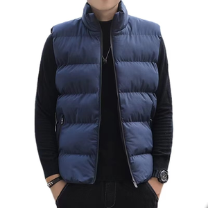 Veste matelassée décontractée sans manches à fermeture éclair sur le devant, style streetwear, personnalisable, pour homme - Product Image 2