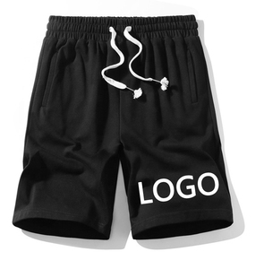 Pantalones cortos para correr de algodón 100% para hombre, ropa de Fitness informal de talla grande, gimnasio, entrenamiento deportivo, culturismo, lienzo impreso Digital - Product Image 1