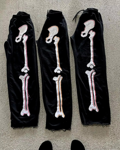 Chándales de algodón de rizo francés de peso pesado para hombre, ropa de calle de otoño con cremallera con parche desgastado bordado, diseño del fabricante - Product Image 2