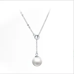 Classic wholesale 925 sterling silver seashell big pearl tassel pendant necklace designs for girls