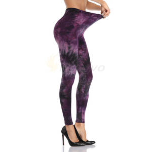 เลกกิ้งพิมพ์ลายมัดย้อมสำหรับผู้หญิงชุดลำลองมีโลโก้ระบายอากาศได้ดีที่เอว - Product Image 2