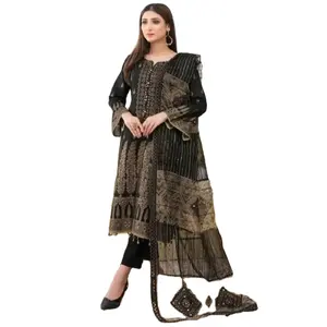 Новый стиль, пакистанский костюм из 3 предметов, женское платье на лужайке/высококачественная повседневная и официальная одежда премиум-класса, летнее платье на лужайке