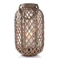 Abat-jour en bambou antique, artisanat naturel, lanterne de sol en rotin, porte-bougie décoratif, pot, extérieur, jardin, fête, mariage, maison