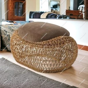 Taburete de mostrador sin espalda con entramado de ratán Natural de nuevo diseño hecho a mano, consola con incrustaciones de hueso en forma ondulada, sala de estar atractiva - Product Image 2