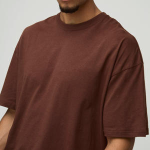 T-shirt pour homme en coton 100% de qualité supérieure, coupe classique, poids lourd, rétro, logo imprimé personnalisé, vente en gros - Product Image 6