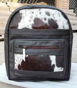 Bolso de hombro con flecos de cuero y piel de vaca antiguo único con detalles en turquesa para mujer estilo Vintage hecho a mano - Product Image 4