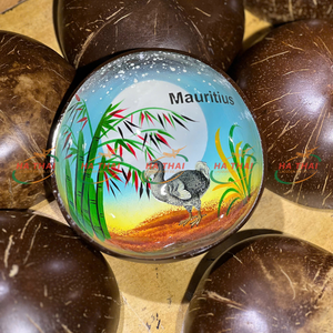 Vente en gros bols en noix de coco haute qualité Dodo canard peint bols en noix de coco 100% bols en noix de coco écologiques faits à la main - Product Image 3