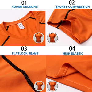 Sublimated Fight Rash Guard with Stretch <b>Compression</b> Fit Full and Short Sleeve for BJJ MMA Jiu Jitsu Kimono De Jiu Jitsu - Product Image 5