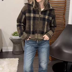 Veste polaire respirante pour femme avec passepoil, poches à rabat, extérieur en cuir véritable, haute qualité, pour usage extérieur MS-JS-0079 - Product Image 1