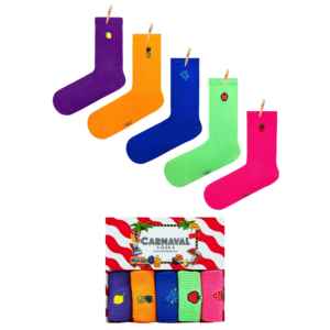 Caja de 5 Calcetines Bordados con Estampado de 2 Frutas, Transpirables, Transparentes, con Logotipo Personalizado, Talla Única para Niño, Coloridos, para Uso Diario en Verano - Product Image 1