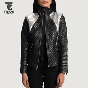 Chaqueta de Cuero Genuino para Mujer, Estilo Motero Clásico, Corte Ajustado, Cierre de Cremallera, Piel de Cordero Auténtica, Prenda Exterior Moderna 2026 - Product Image 6