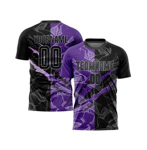 Maillot de football personnalisé nom de l'équipe vente en gros respirant logo personnalisé conception col en V tendance vêtements de football maillot de football - Product Image 1