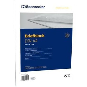SOenneckeN DIN A4 สมุดจดบันทึกแบบสี่เหลี่ยมจัตุรัส 70 กรัม/ตร.ม. กระดาษสีขาวพร้อมขอบใน/ขอบนอก 50 แผ่น - Product Image 1