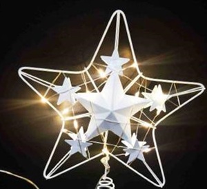 Arbre de Noël étoile Topper en forme d'étoile arbre de Noël décor LED lampe Top lumière Projection arbre de Noël Topper à des prix bon marché - Product Image 1