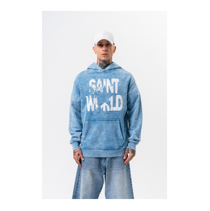 Streetwear à capuche personnalisé grande taille pour hommes sweats oversize 100% coton éponge française avec poche imprimé design automne ODM pour garçons - Product Image 2