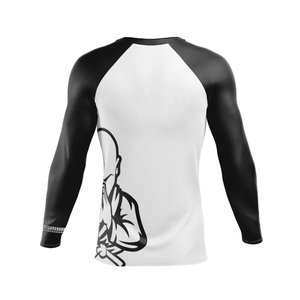 Rashguard pour homme à séchage rapide, respirant et confortable, couleur unie, manches longues, vêtements de fitness en polyester/nylon - Product Image 2