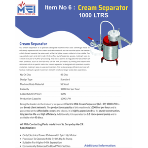 Separador de Crema de Leche Eléctrico Industrial de 1000 Litros - Exportación B2B a Nigeria, Venta al por Mayor B2B - Product Image 2
