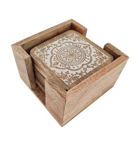 Eco-Friendly Mango Wood Coaster Set | Handmade Craft | Bulk Factory Direct - Product Image 2