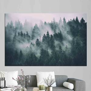 Toile imprimée : Tableau d'art forestier de la forêt de pin brumeuse, TOILE ENVELOPPEE - Product Image 1