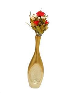 แจกันดอกไม้ประดับโรงแรมและร้านอาหารแจกันดอกไม้อลูมิเนียมสีทองขนาดใหญ่ - Product Image 2