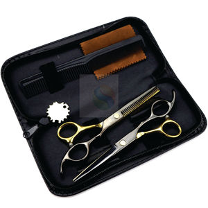 Kit de Tijeras de Peluquería Profesional Ligero, Edición Premium Negra y Azul, Ultra Afiladas, para Corte de Cabello en Salón - Product Image 3
