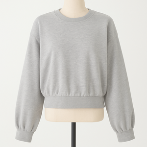 เสื้อสเวตเตอร์ผ้าฝ้ายมีฮู้ดเสื้อครอปของผู้หญิงพิมพ์โลโก้ตามสั่งสไตล์วินเทจฟอกสี - Product Image 1