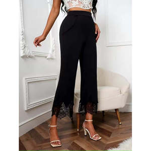 Pantalon Dalgic en dentelle Kadin Yuksel Bel Paca Agzi, 37905 - Noir - Product Image 5