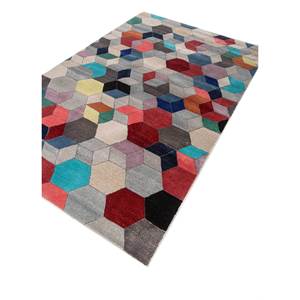 พรมขนสัตว์และใยวิสโคสทอมือลายทางเรขาคณิต รุ่นเจเนซิส ไอวอรี่ สำหรับห้องนั่งเล่น ห้องนอน ทางเดิน ขนาด 9x12 นิ้ว - Product Image 2