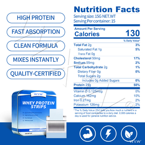 רצועות חלבון מי גבינה מסיסות בפה, תוסף תזונה בייצור פרטי (OEM/ODM) לשיקום שרירים - Product Image 3