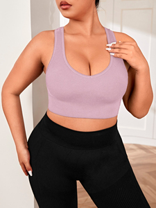 Nouveau soutiens-gorge de sport pour femmes de haute qualité Fitness soutien-gorge rembourré dos nu Yoga haut court couleur unie soutien-gorge de gymnastique avec 100% Polyester Spandex - Product Image 5