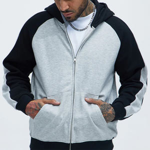 Custom Design <b>Mens</b> Stylish Grey & Black <b>Hoodies</b> High Quality 100% Cotton Solid Casual Wear <b>Lightweight</b> Winter Season <b>Hoodies</b> - Product Image 1