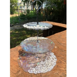 แท่นวางเค้กศิลปะทำจากเรซินอีพ็อกซี่ทำมือต้องการสูงตกแต่งโต๊ะกลางของคุณและอุปกรณ์เค้กโต๊ะรับประทานอาหารที่จำเป็น - Product Image 4