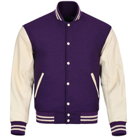 Veste bomber universitaire pour homme en laine imperméable et coupe-vent, avec doublure matelassée tendance et patchs chenille personnalisés