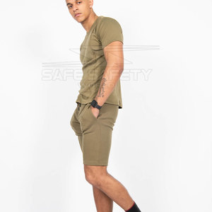 2025 été hommes ensembles décontractés couleur unie à manches courtes t-shirt cordon Shorts vêtements de rue entraînement hommes costumes - Product Image 4