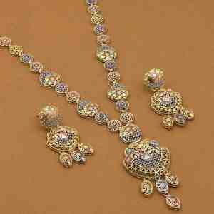 Collares de Cadena de Latón Chapado en Tres Tonos al por Mayor, Joyería de Moda - Product Image 1
