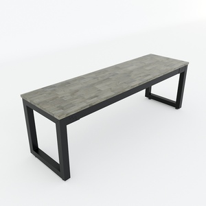 Rubber Wood Dining Bench with Iron Frame 130x36cm GBD012 - Product Image 2