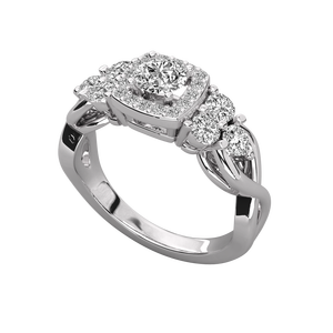 Anillo Brillante de Diamantes Redondos Solitarios en Oro de 18K para Mujer - Product Image 4