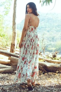 Vestido largo Floral con estampado de algodón con bloque de mano indio, ropa de verano informal con estilo para niñas, regalo de dama de honor de ajuste moderno - Product Image 3